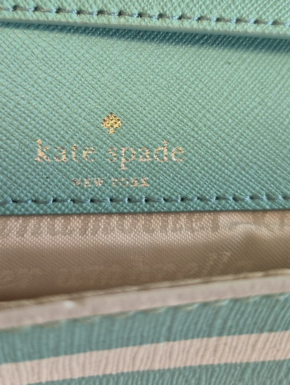 Kate Spade New York Fairmont Mint/Cream Stripe Detachable Strap Small Crossbody